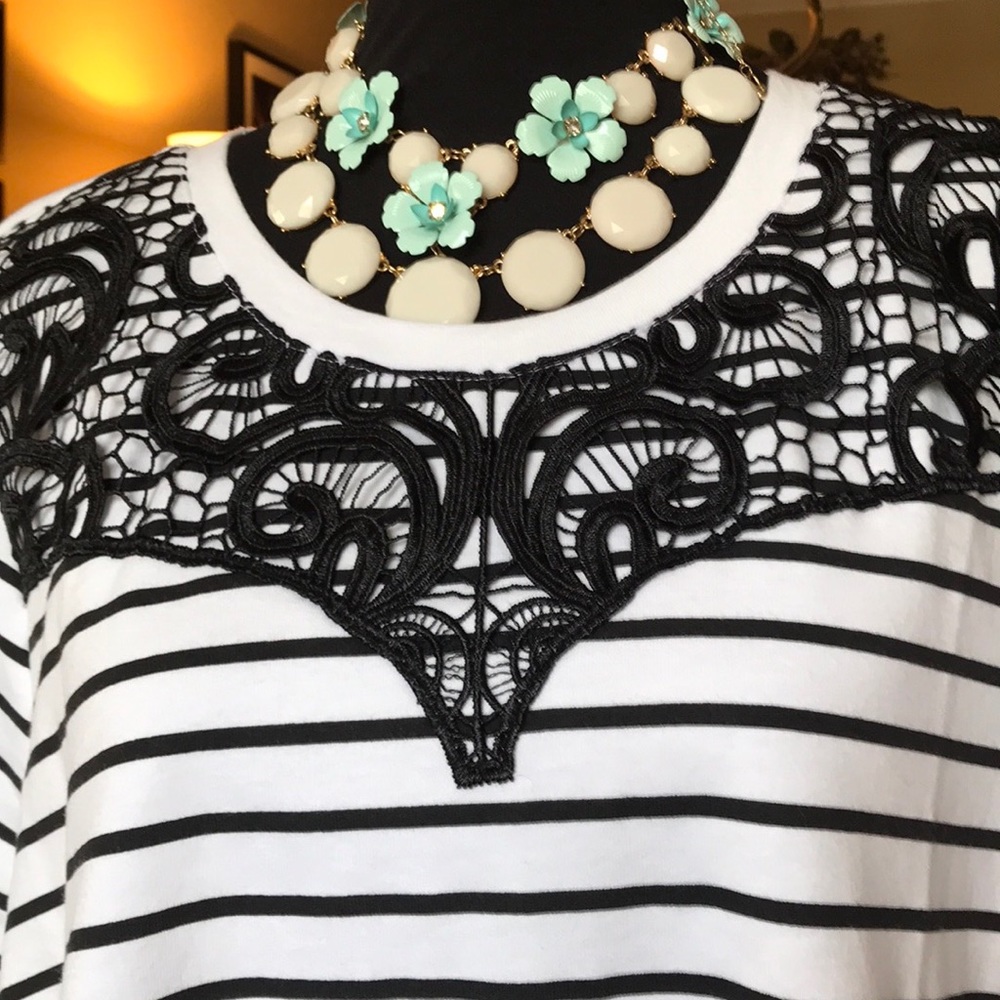 LOWEST 🌺 NWT LANE BRYANT Sz14/16 or 18/20 STRIPE SWEATSHIRT TOP - Picture 6 of 13